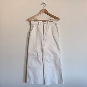 Everlane Women's Cream Wide Leg Cropped Pants